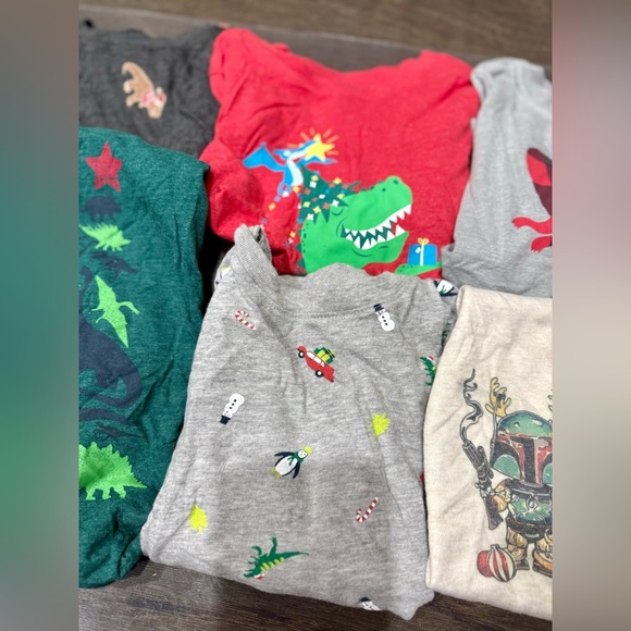 5T Toddler Boy Christmas Holiday Long Sleeve T-shirt Lot - Picture 5 of 6